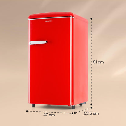 2026 Klarstein Laika - Congelador, Termostato con 5 niveles, Temperaturas de 0 a -18 °C, 3 cajones extraíbles, CEE E, Capacidad de 60 L, Rojo