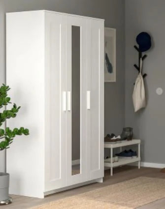 2026 IKEA Clóset con 3 puertas BRIMNES, blanco, 117x190 cm