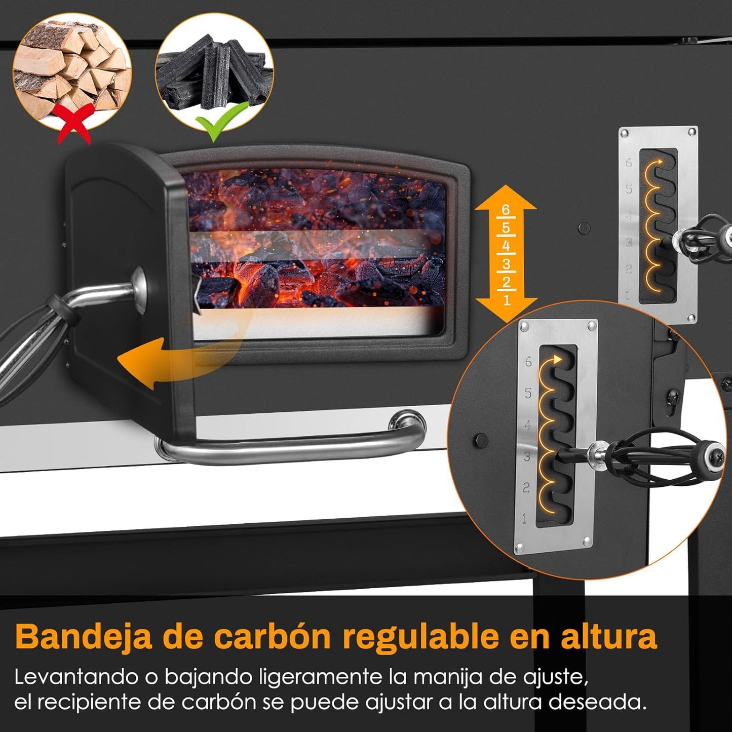 2026 Barbacoa de Carbon XXL, Parrilla de Carbón con Chimenea y Tapa, Parrilla con Carrito BBQ Smoker con Ruedas y Termómetro, Grande BBQ Carbon para Camping y Jardín
