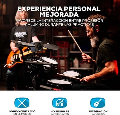 2026 Alesis Nitro Max Kit Batería Electrónica con Parches Silenciosos de Malla, Caja de Doble Zona de 10", Bluetooth, 440+ Sonidos Auténticos, Lecciones Drumeo, USB MIDI, Pedal de Bombo