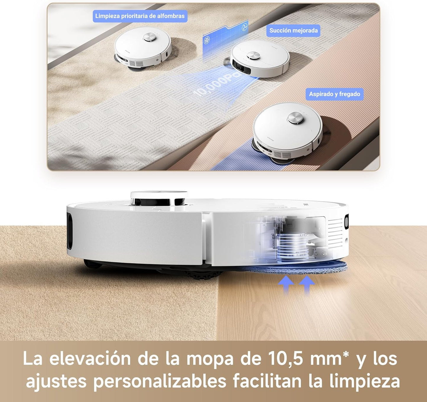 2026 DREAME L10s Ultra Gen 2 Robot Aspirador y Fregasuelos con RoboSwing MopExtend, 10000 Pa, Modo para Mascotas, Estación Base Automática, 32 Ajustes de Nivel de Agua, Limpieza de Alfombras Versátil
