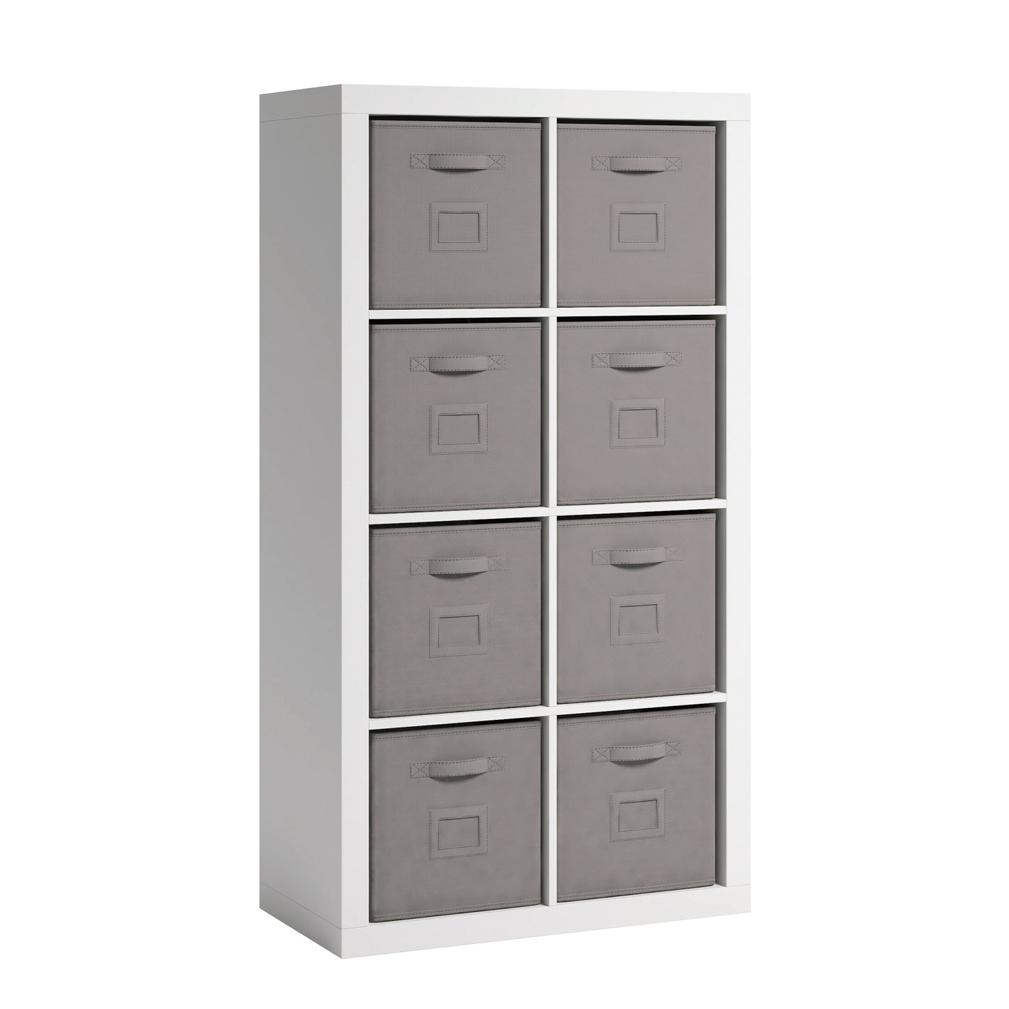 2026 Nuevo Sauder Stow-Away Organize estantería librero de 2 niveles con 8 cubos acabado blanco
