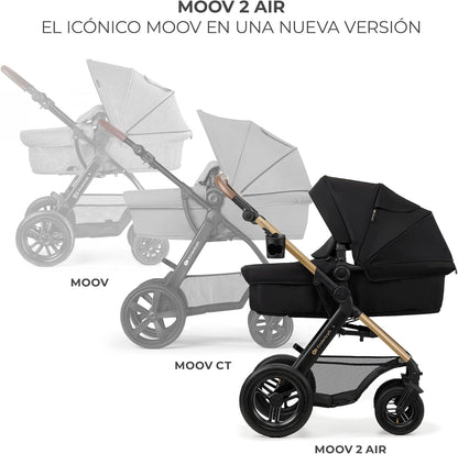2026 Kinderkraft MOOV2 Silla de Coche 3 en 1, EVA, Mink PRO I-Size, Sistema de Viaje, Cochecito para Bebé, Silla de Paseo, Plegable, para Recién Nacido, Desde el Nacimiento hasta los 3 Años, Gris