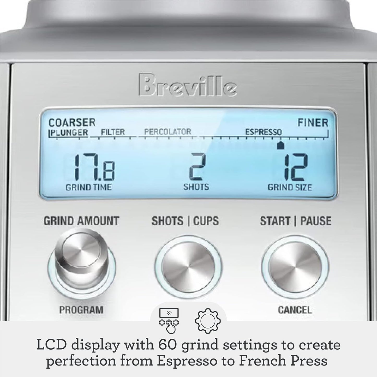 2026 Nuevo Breville Smart Grinder Pro BCG820BSS molinillo de café eléctrico acero inoxidable cepillado