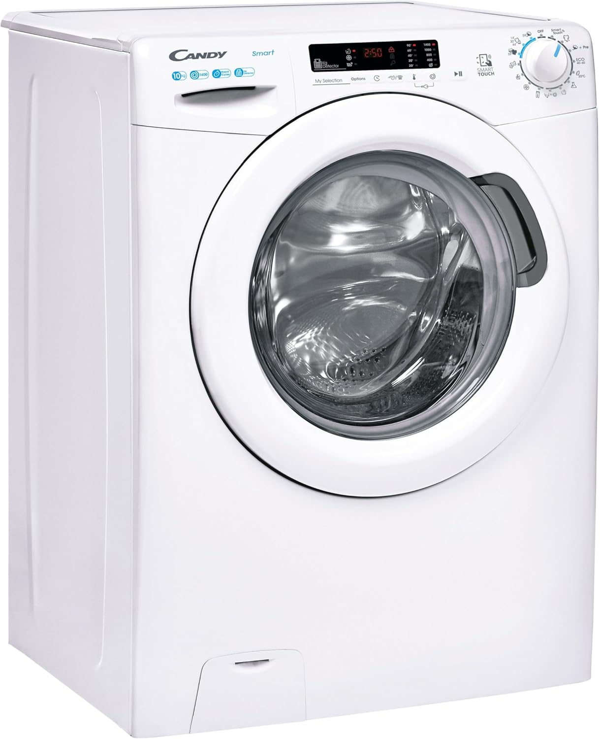2026 Smart CS 14102DE/1-S, Lavadora 10 KG, 1400 RPM, Pantalla Digital y Mando, Tecnología NFC, Asistente de Voz, 15 Ciclos, 5 Rápidos, Planchado Fácil, Inicio Diferido 24H, Detector KG, 81 DB, Blanco