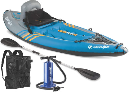 2026 Nuevo Sevylor QuickPak K1 kayak inflable para 1 persona sistema mochila con armado rápido