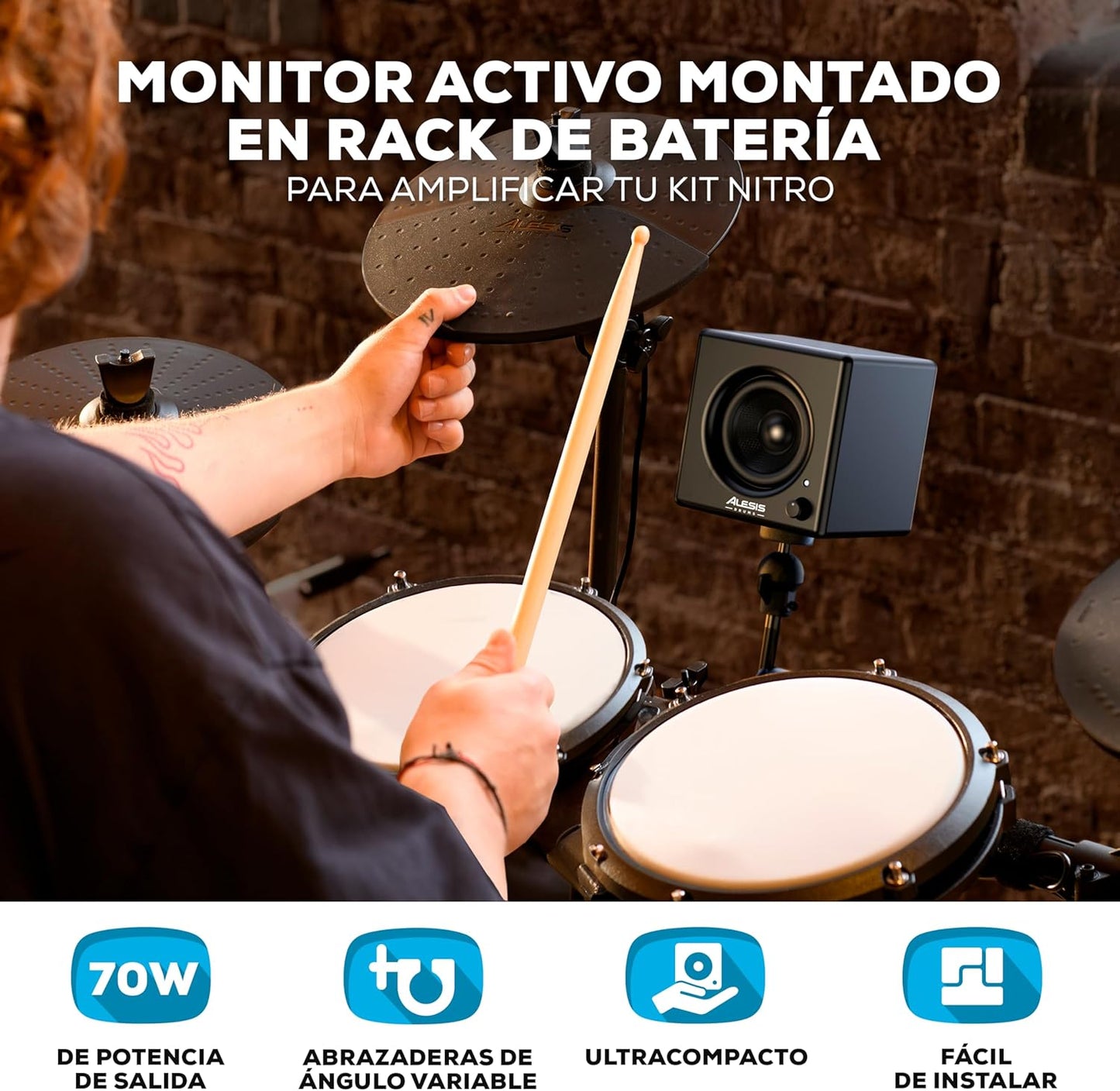 2026 Alesis Nitro Max Kit Batería Electrónica con Parches Silenciosos de Malla, Caja de Doble Zona de 10", Bluetooth, 440+ Sonidos Auténticos, Lecciones Drumeo, USB MIDI, Pedal de Bombo