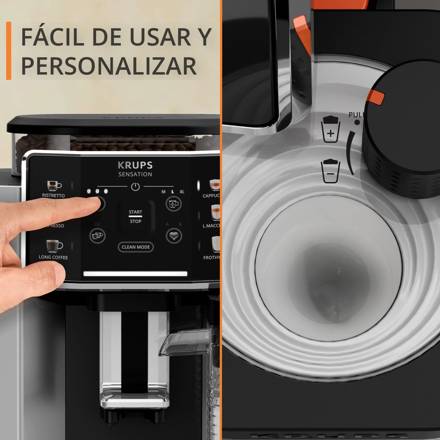 2026 Krups Essential - Cafetera súper automática, 15 Bares de presión, Molinillo cónico de Metal, con selección de cantidad e Intensidad de café, 1.7 l, 1 Cups, Acero, Pantalla LCD + Acc. Leche