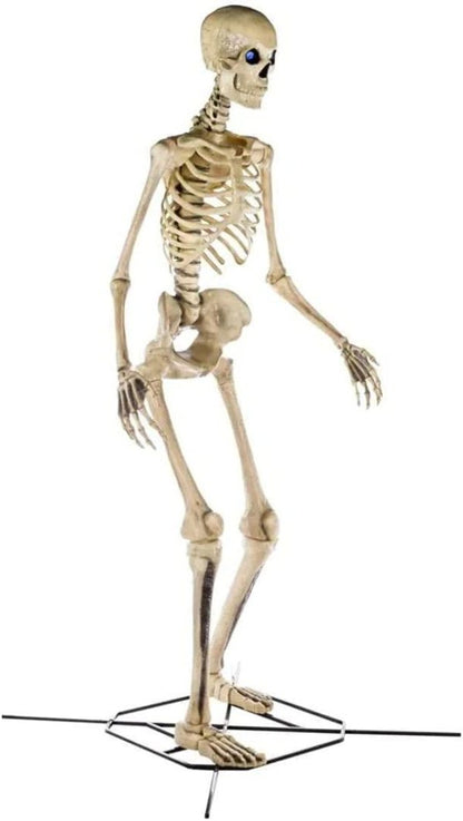 2026 Nuevo esqueleto gigante de 12 pies para decoración de Halloween con ojos LifeEyes