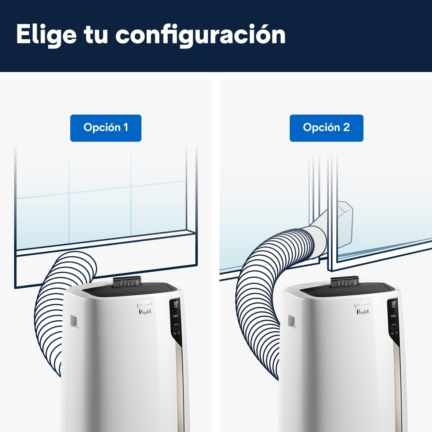 2026 Pingüino PACEL98 ECO Silent Aire Acondicionado Portátil Silencioso con Tecnología Eco Real Feel, Interfaz Digital, Función Deshumidificadora, 2.7 kW, 64 dB, Plástico, Blanco, Clasa A, 100m3