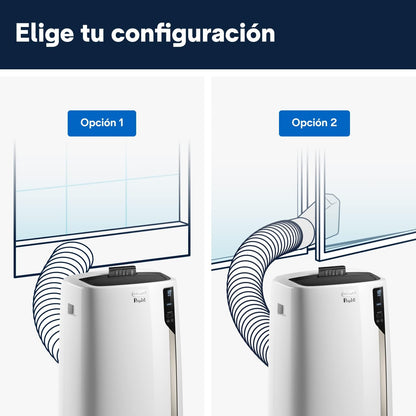2026 Pingüino PACEL98 ECO Silent Aire Acondicionado Portátil Silencioso con Tecnología Eco Real Feel, Interfaz Digital, Función Deshumidificadora, 2.7 kW, 64 dB, Plástico, Blanco, Clasa A, 100m3