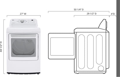 2026 Nuevo secador de gas LG 7.3 cu. ft. con secado por sensor, color blanco