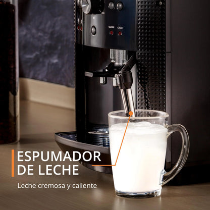 2026 Krups Essential - Cafetera súper automática, 15 Bares de presión, Molinillo cónico de Metal, con selección de cantidad e Intensidad de café, 1.7 l, 1 Cups, Acero, Pantalla LCD + Acc. Leche