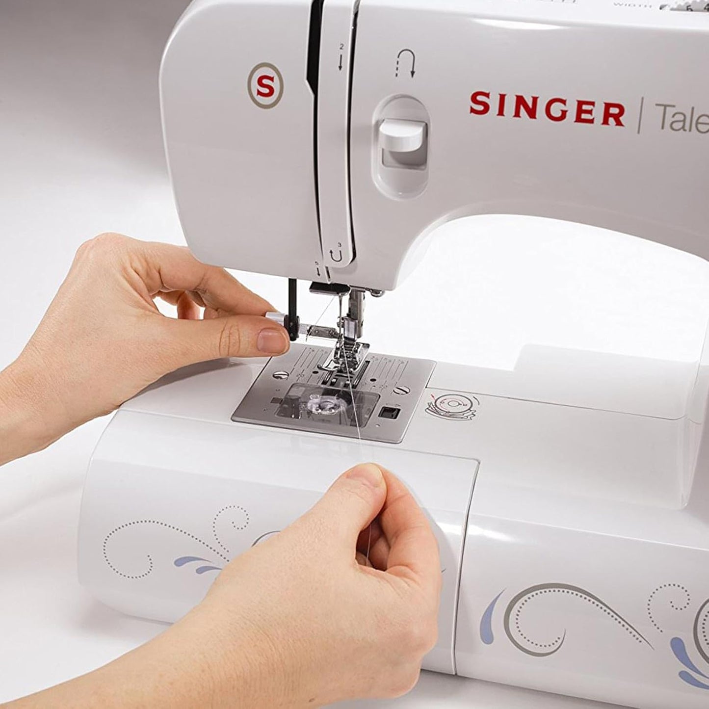 2026 Singer Maquina De Coser Mecanica Talent 3323-30 Puntadas Utilitarias, Puntadas Ojal Totalmente Automático de un Paso, Zig-Zag Hasta 6mm, Enhebrado Automático, Maquina De Coser Profesional, Blanco