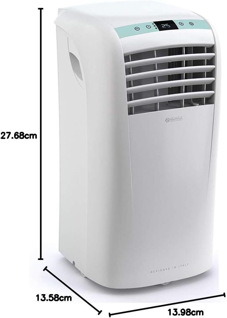 2026 Olimpia Splendid-01921 Dolceclima Compact 10 P- Acondicionador de aire portátil 3 en 1: Refrigeración,Ventilación,Deshumidificación,10.000 Btu/H,2,64 Kw,Temporizador 24h-para habitaciones hasta 80m³