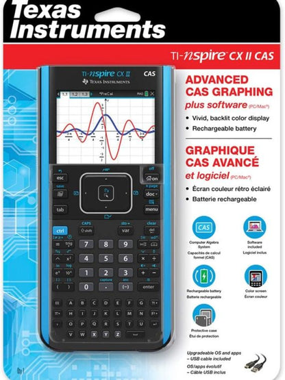 2026 Nuevo calculadora gráfica a color con sistema CAS TI-Nspire CX II con software para estudiante (PC/Mac) 320 x 240 píxeles (3,2 pulgadas en diagonal)