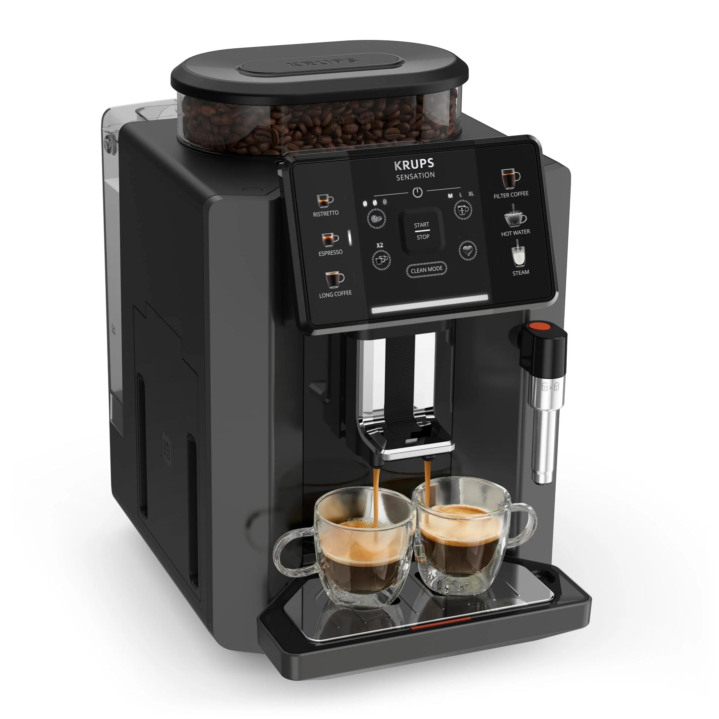 2026 Krups Essential - Cafetera súper automática, 15 Bares de presión, Molinillo cónico de Metal, con selección de cantidad e Intensidad de café, 1.7 l, 1 Cups, Acero, Pantalla LCD + Acc. Leche
