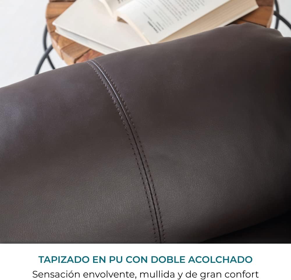 2026 Don Descanso - Sillón Masaje Relax Calor Trevi Negro Reclinable 160º con 8 Motores Silenciosos, Calor Lumbar, Sist. Masaje 4 Zonas y Acabado en PU Anti-Cuarteo [Incluye Mando]. Ideal Gente Mayor