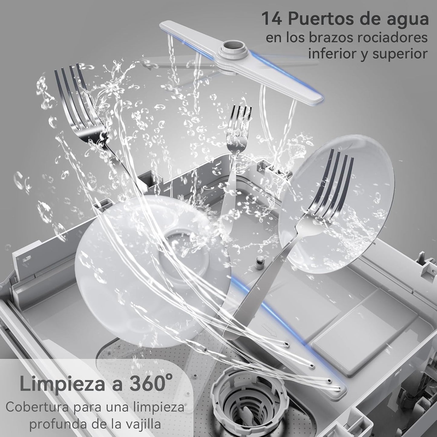 2026 Mini lavavajillas compacto, para usar con o sin grifo, 43 cm de ancho, para 4 juegos, apto para camping, portatil, 175 kWh/año, Libre instalación, blanco