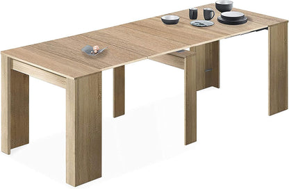 2026 Mobelcenter - Mesa de Comedor Consola Extensible, Mesa para Salón recibidor o Cocina, Mesa Fuelle Extensible, Color Cemento (1127)