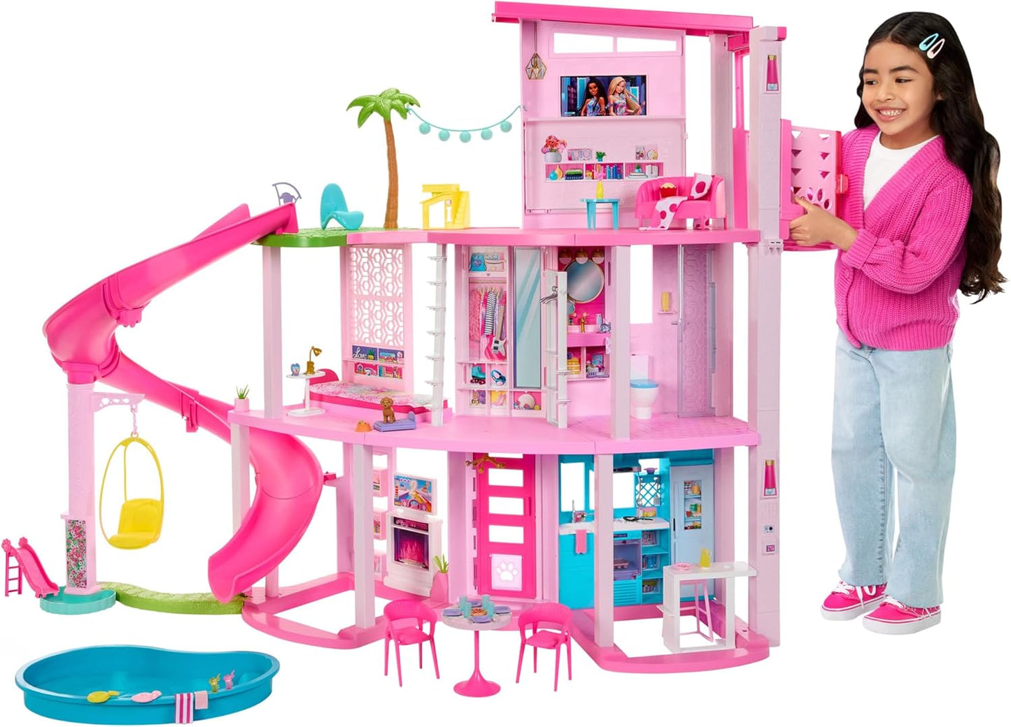 2026 Barbie Dreamhouse 2023 Casa para muñecas de juguete de 3 plantas con +75 muebles y accesorios, +3 años (Mattel HMX10)