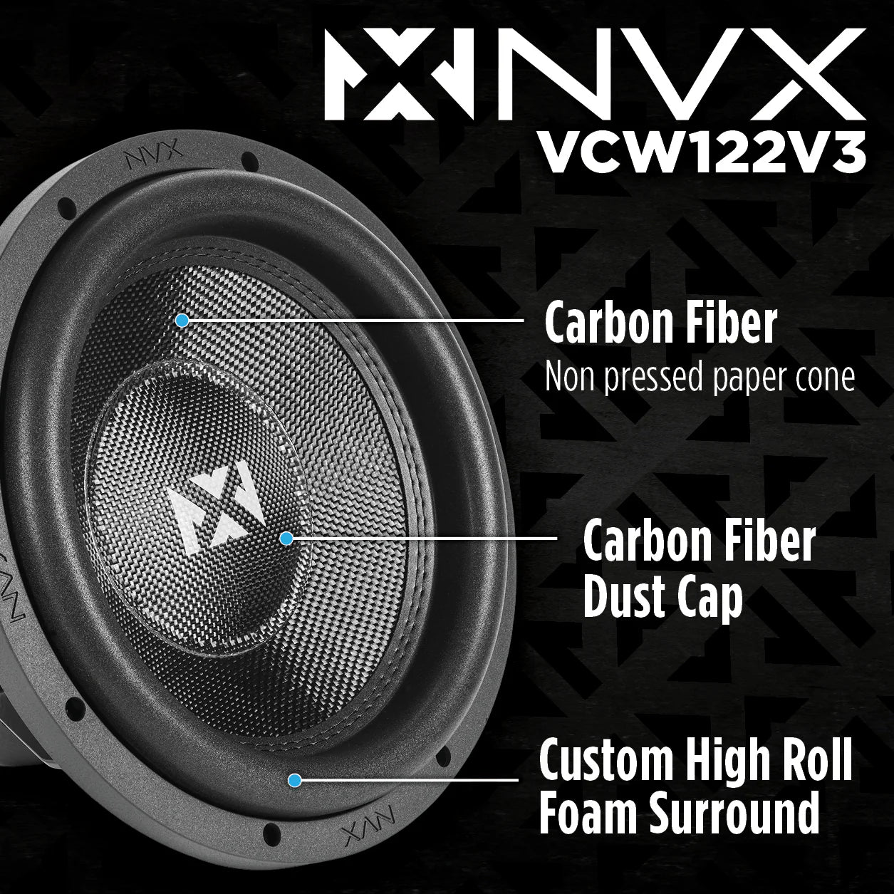 2026 Nuevo VCW122 Version 3 VCW122v3 Subwoofer de 12 pulgadas serie VC dual 2 ohmios 2400W pico 1200W RMS