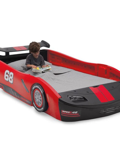 2026 Nuevo Delta Children Turbo Race Car Twin Bed cama infantil estilo coche de carreras color rojo
