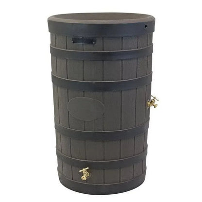 2026 Nuevo Good Ideas Rain Wizard barril de lluvia estilo roble americano con textura de piedra capacidad 50 galones