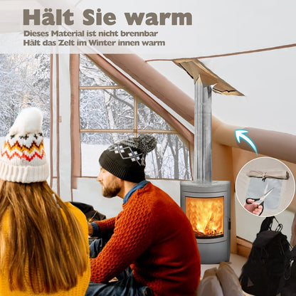2026 Tienda de campaña Inflable con Apertura de Chimenea y claraboya, Tienda de campaña para Exteriores para 4-8 Personas con Bomba de Aire, Tienda de campaña Inflable de Tela Oxford Impermeable para 4