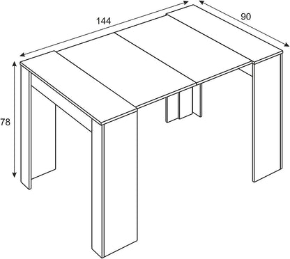 2026 Mobelcenter - Mesa de Comedor Consola Extensible, Mesa para Salón recibidor o Cocina, Mesa Fuelle Extensible, Color Cemento (1127)