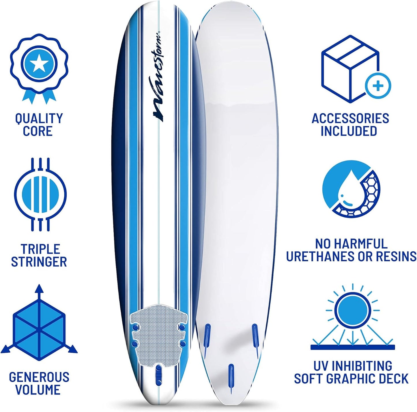 2026 Nuevo Wavestorm 8ft Classic longboard de surf