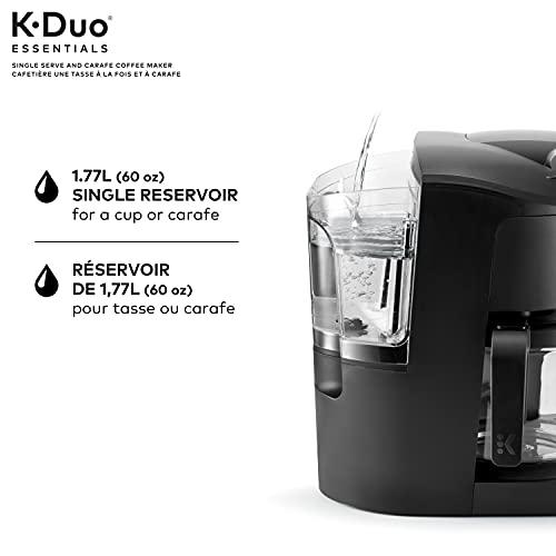 2026 Nuevo Keurig K-Duo Essentials cafetera de goteo con sistema de cápsulas K-Cup de una sola porción y jarra de 12 tazas, color negro