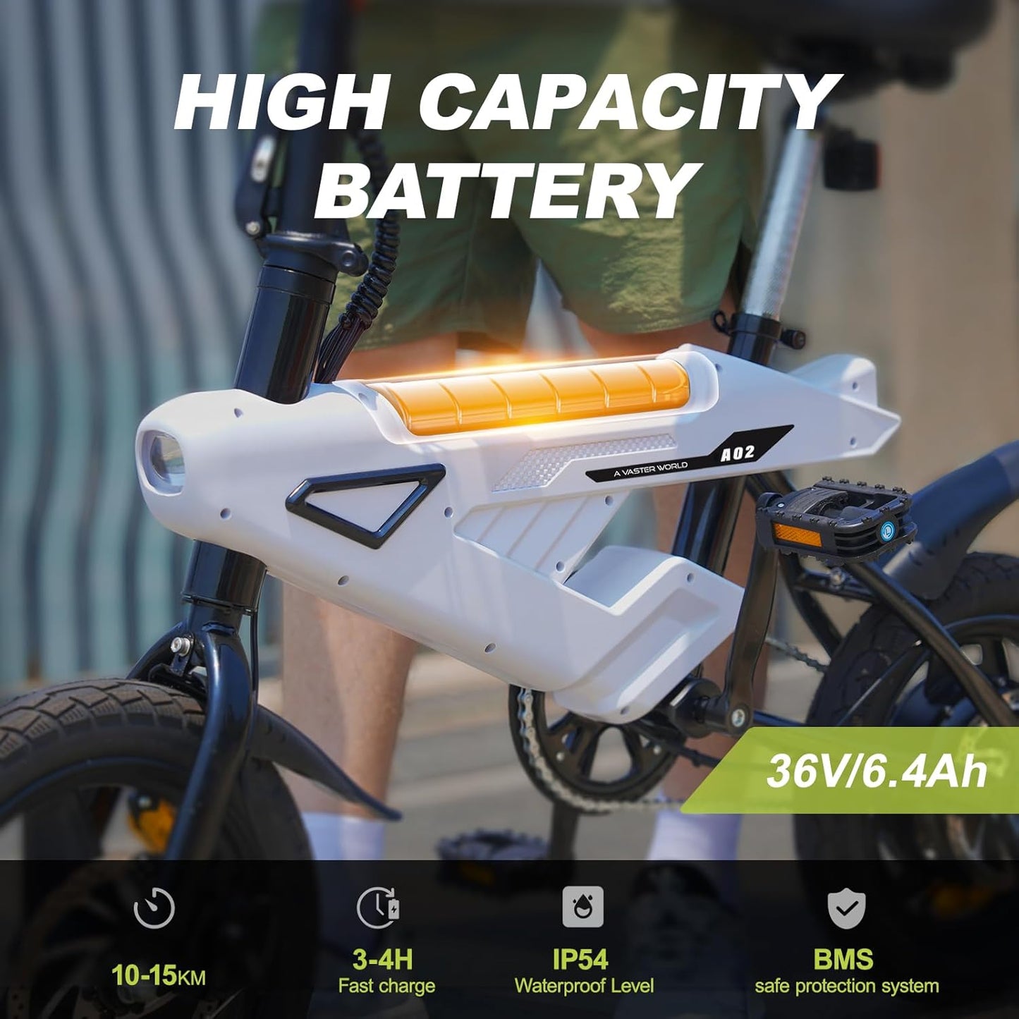 2026 Bicicleta eléctrica plegable de 14", eBike con motor de 250W de alta velocidad, batería de iones de litio 36V-6.4AH, pantalla LCD inteligente, bicicleta eléctrica de ciudad, 3 modos, unisex
