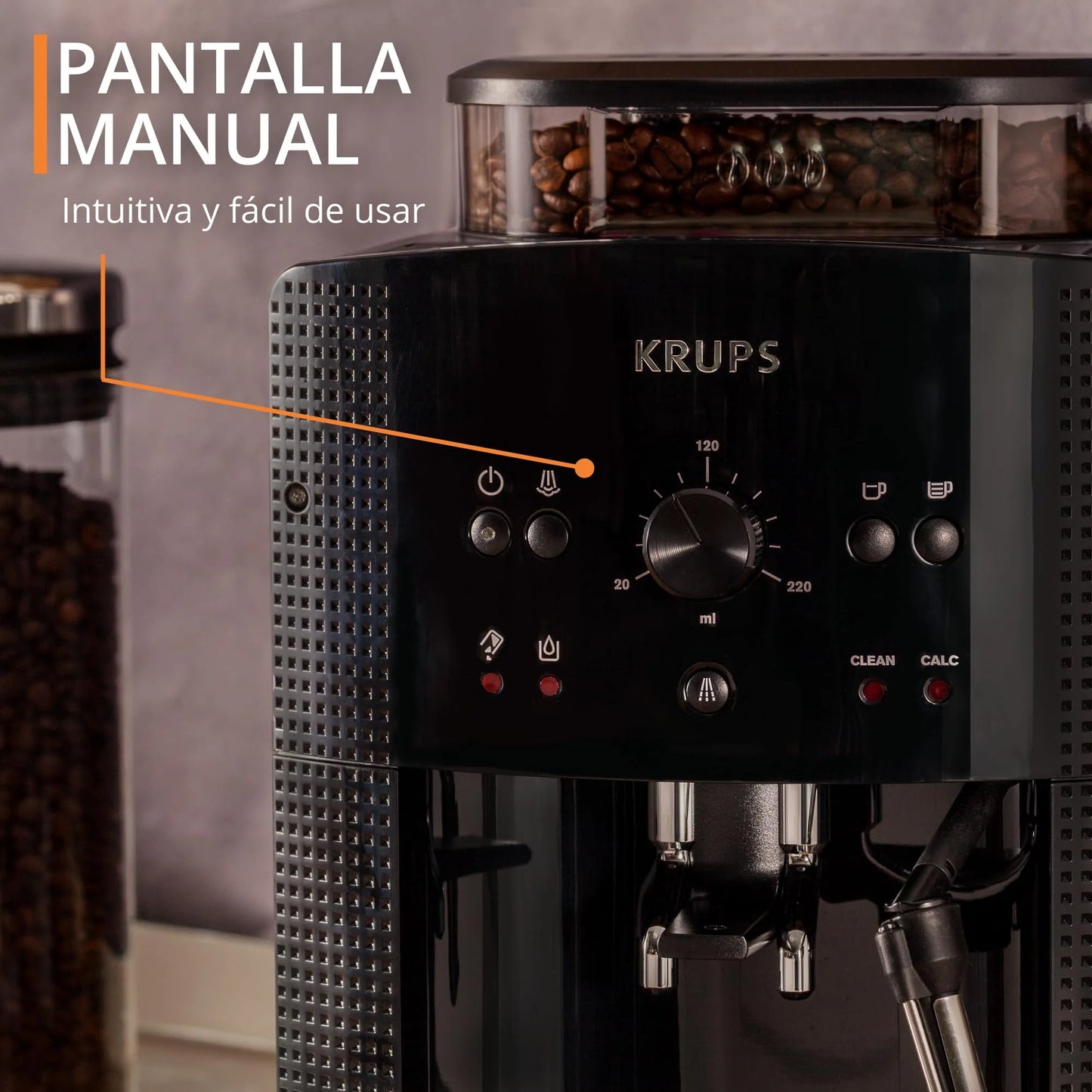 2026 Krups Essential - Cafetera súper automática, 15 Bares de presión, Molinillo cónico de Metal, con selección de cantidad e Intensidad de café, 1.7 l, 1 Cups, Acero, Pantalla LCD + Acc. Leche