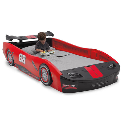2026 Nuevo Delta Children Turbo Race Car Twin Bed cama infantil estilo coche de carreras color rojo