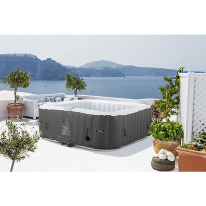 2026 Spa Hinchable "riviera" De Pvc - 6 Plazas - Gris/blanco