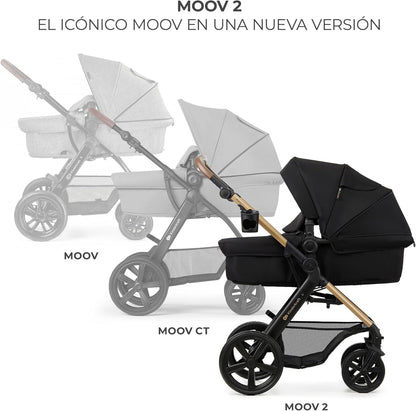 2026 Kinderkraft MOOV2 Silla de Coche 3 en 1, EVA, Mink PRO I-Size, Sistema de Viaje, Cochecito para Bebé, Silla de Paseo, Plegable, para Recién Nacido, Desde el Nacimiento hasta los 3 Años, Gris
