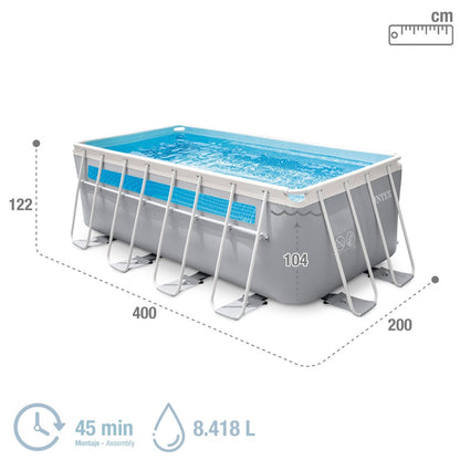 2026 PACK PISCINA DESMONTABLE RECTANGULAR CLEARVIEW 4 METROS 4 ACCESORIOS Y 4 HINCHABLES