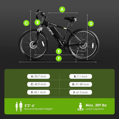 2026 Bicicleta eléctrica todoterreno para adultos Oraimo Monster 100 – Motor BAFANG 350W (pico 500W)