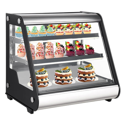 2026 Nuevo vitrina refrigerada comercial de exhibición 130L (4.6 pies cúbicos) con descongelación automática, vidrio templado e iluminación LED para uso en mostrador