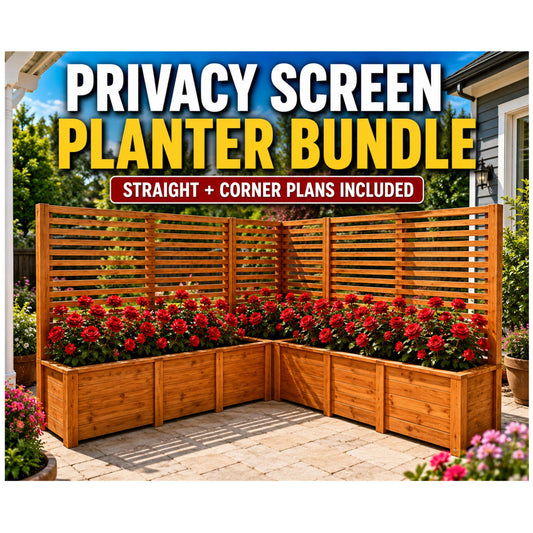 Privacy Screen Planter Plans PDF | Straight & Corner Patio Divider Bundle
