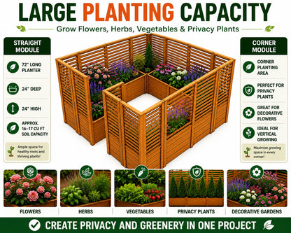 Privacy Screen Planter Plans PDF | Straight & Corner Patio Divider Bundle