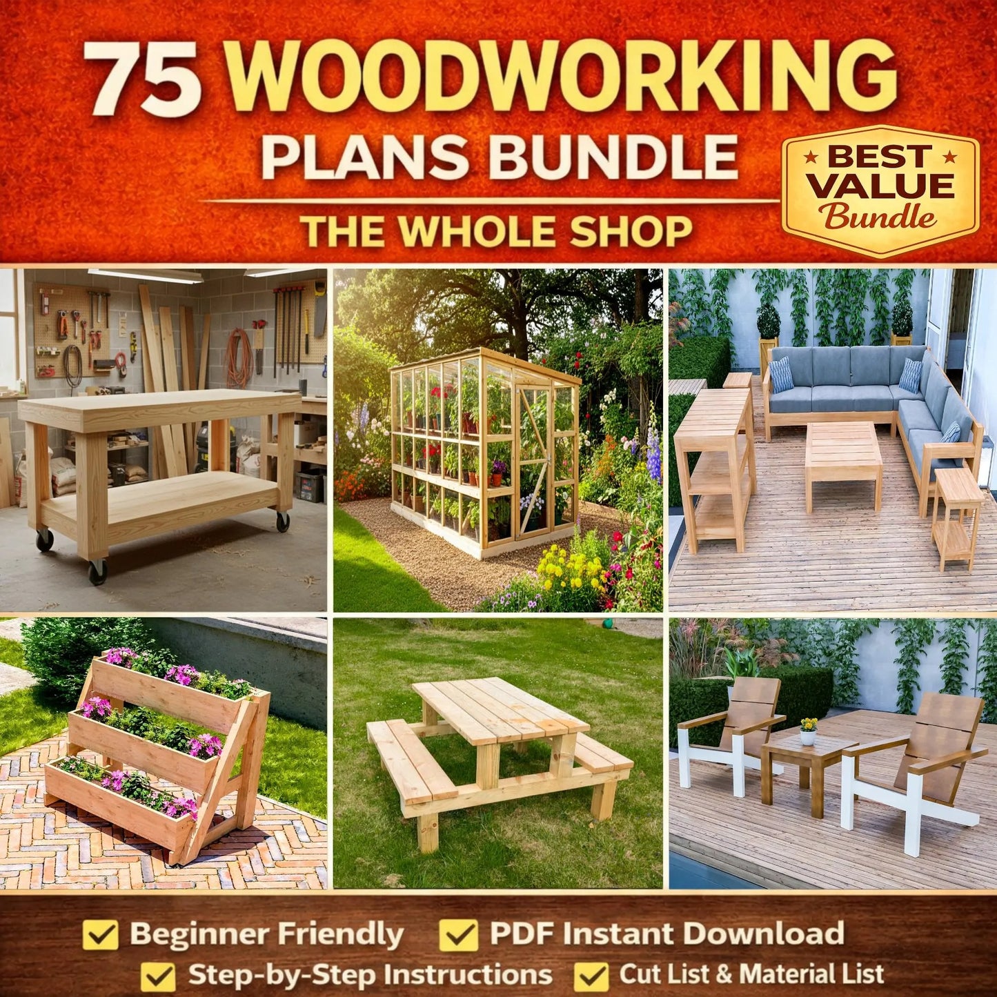 DIY Woodworking Plans Build Guide, Outdoor Garden Projects
